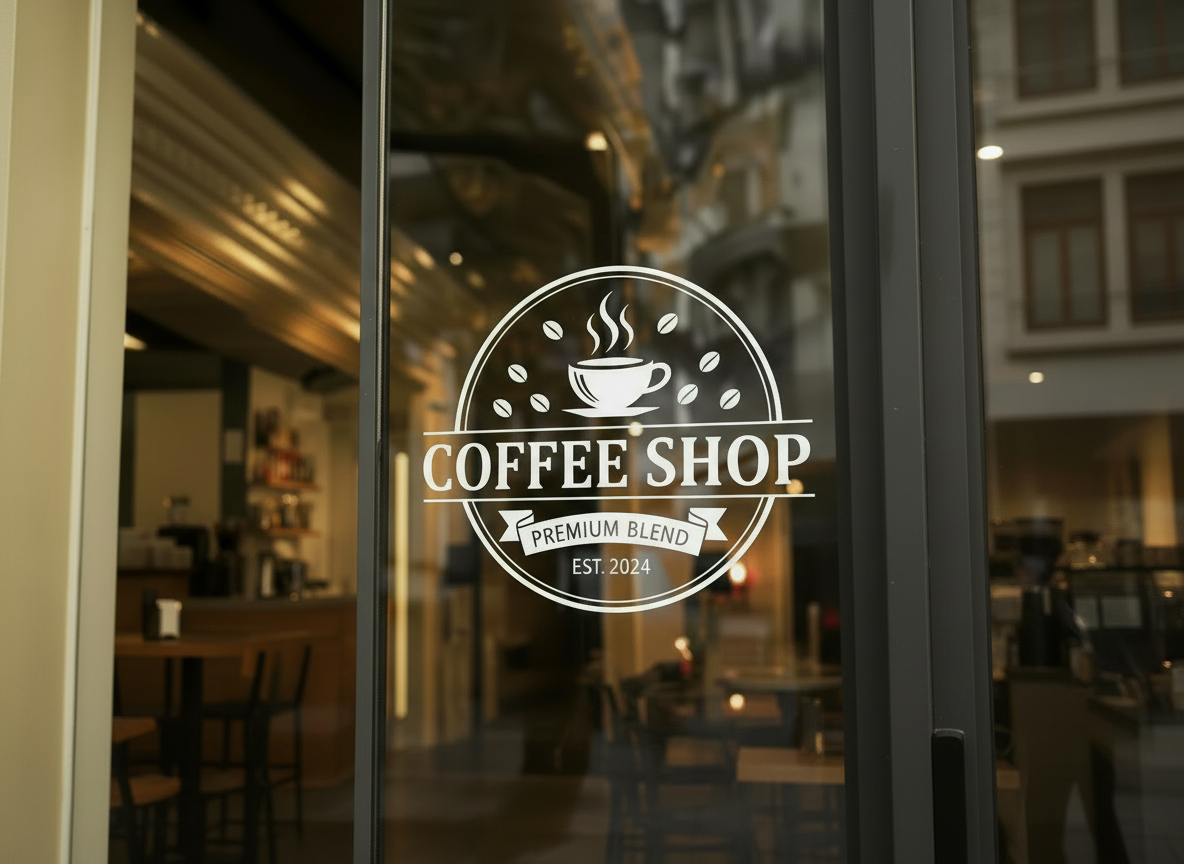 Salon-Logo-Aufkleber – Individuell gestaltete Fenster- und Türfolien