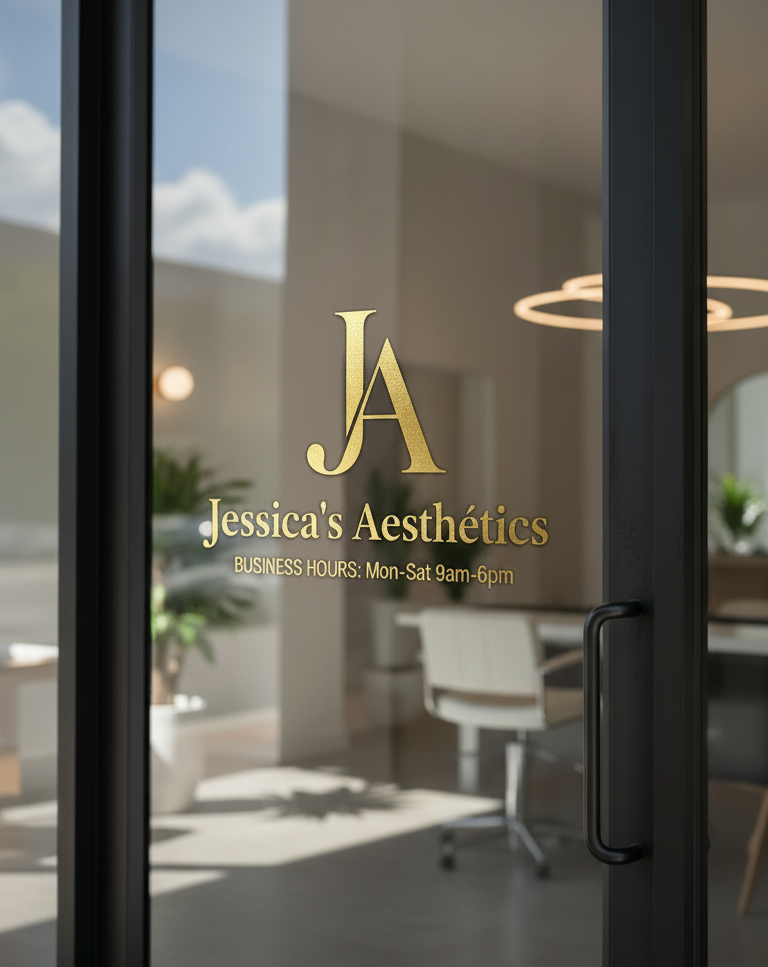 Salon-Logo-Aufkleber – Individuell gestaltete Fenster- und Türfolien