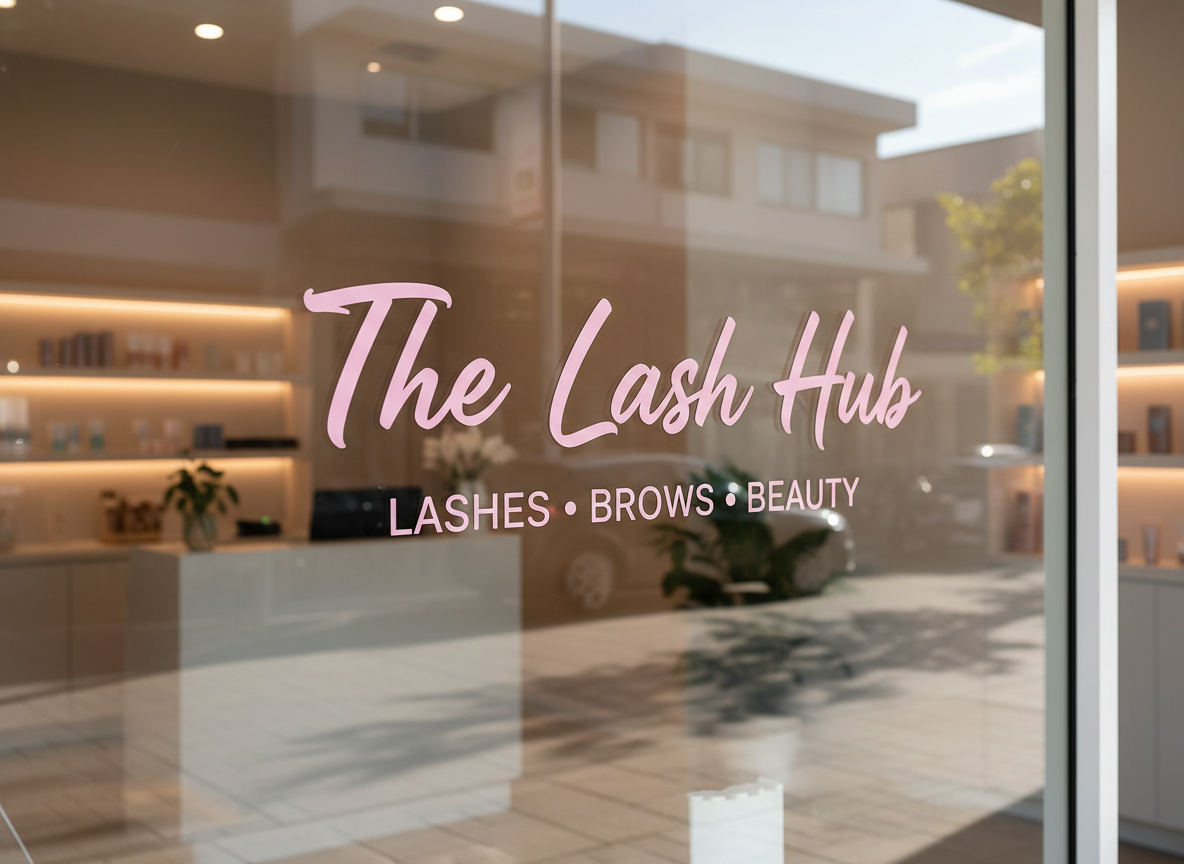 Salon-Logo-Aufkleber – Individuell gestaltete Fenster- und Türfolien