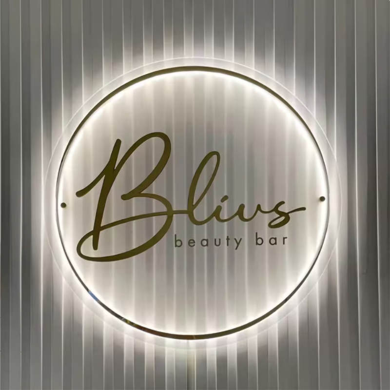 Custom Acrylic LED Backlit Logo Sign | Business & Salon Signs