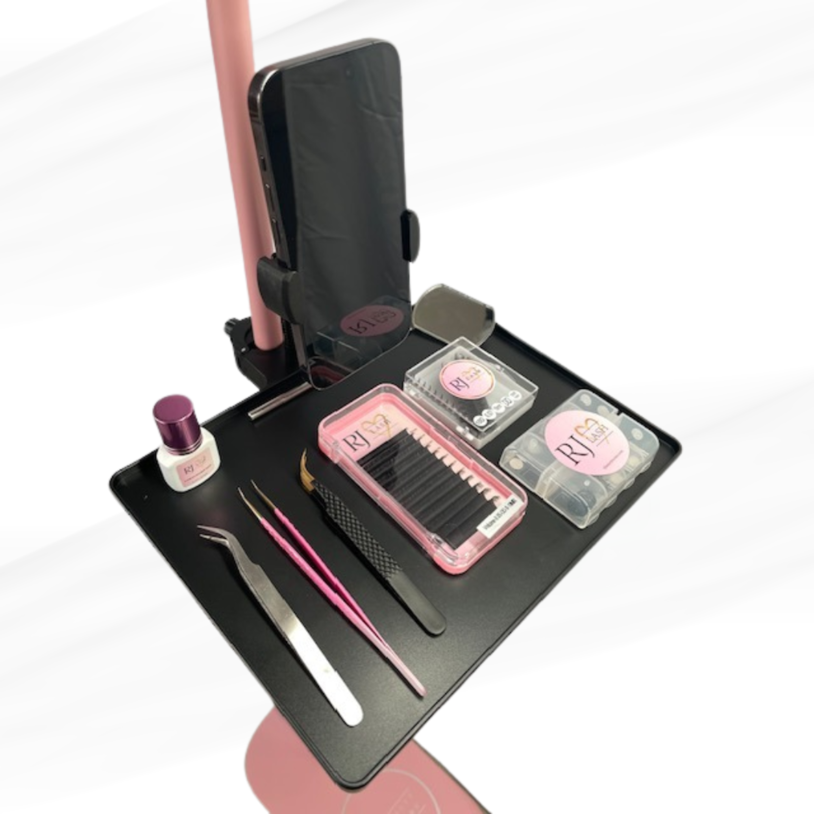 Black tray attachment with phone holder for moon light