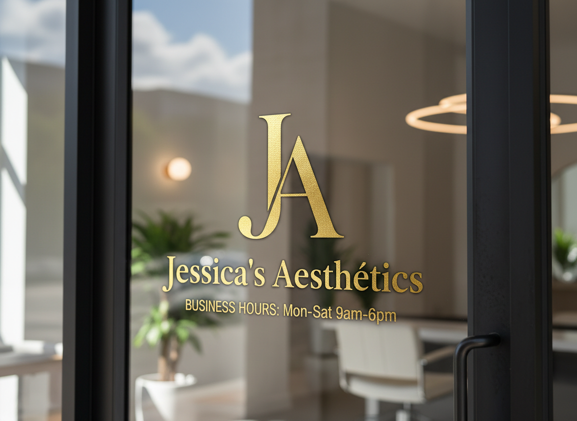 Salon-Logo-Aufkleber – Individuell gestaltete Fenster- und Türfolien